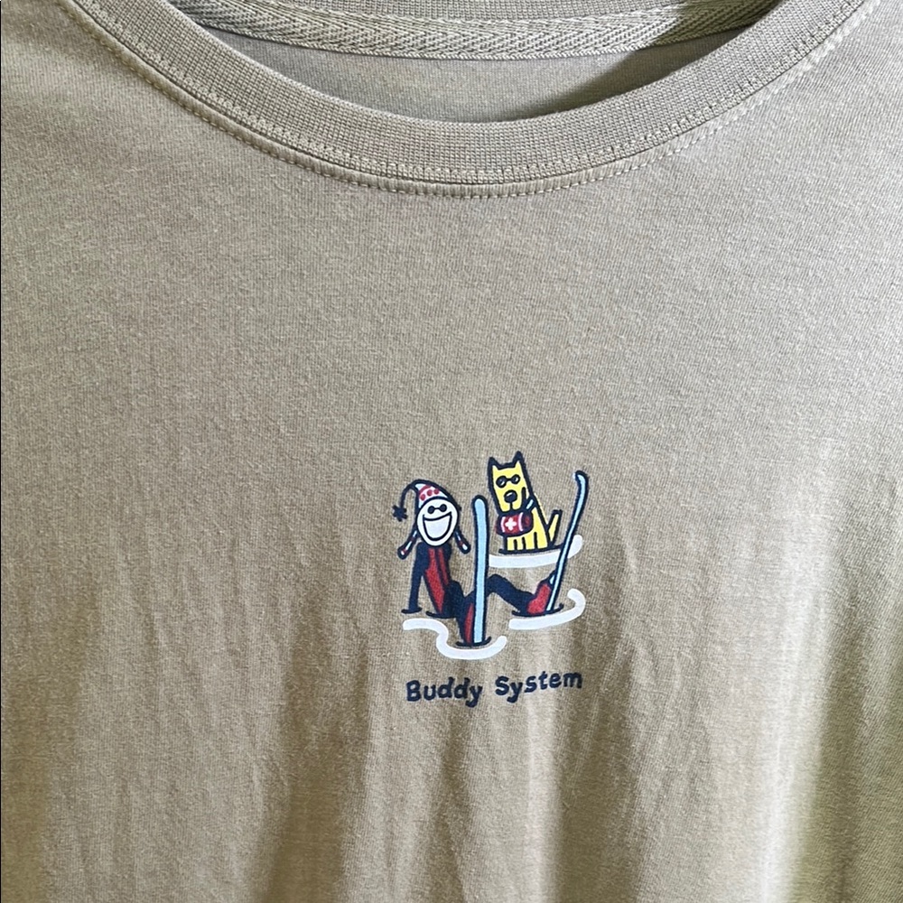 Life Is Good Tan Long Sleeve Tee - Buddy System